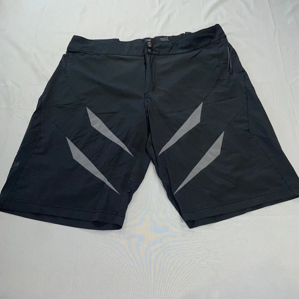 Fox Racing Mens MTB Shorts Black Grey Mesh Ventilated Mountain Bike‎ Size 38